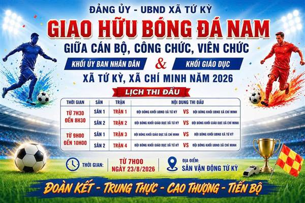 Tứ Kỳ – Chí Minh giao hữu bóng đá, tăng kết nối giữa đội ngũ cán bộ, giáo viên