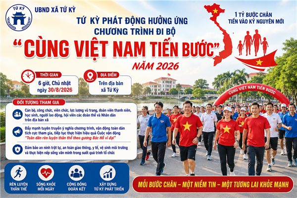 Tứ Kỳ phát động hưởng ứng Chương trình đi bộ “Cùng Việt Nam tiến bước” năm 2026