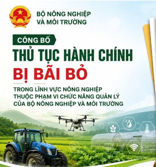 Quyết định số 3259/QĐ-BNNMT ngày 14/8/2026 của Bộ trưởng Bộ Nông nghiệp và Môi trường về việc công bố thủ tục hành chính bị bãi bỏ trong lĩnh vực nông nghiệp thuộc phạm vi chức năng quản lý của Bộ Nông nghiệp và Môi trường