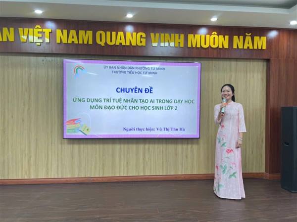 Trường TH Tứ Minh tổ chức thành công chuyên đề "Ứng dụng trí tuệ nhân tạo AI trong dạy học môn đạo đức cho học sinh