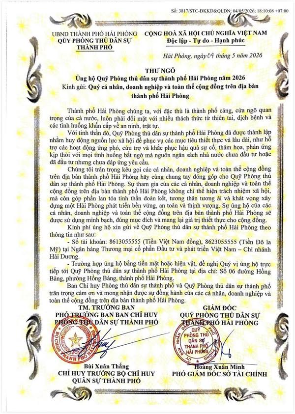 Tuyên truyền, vận động ủng hộ quỹ phòng thủ dân sự thành phố