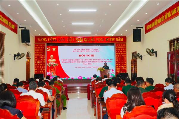 Phường Tứ Minh triển khai nhiệm vụ diễn tập chiến đấu phòng thủ năm 2026