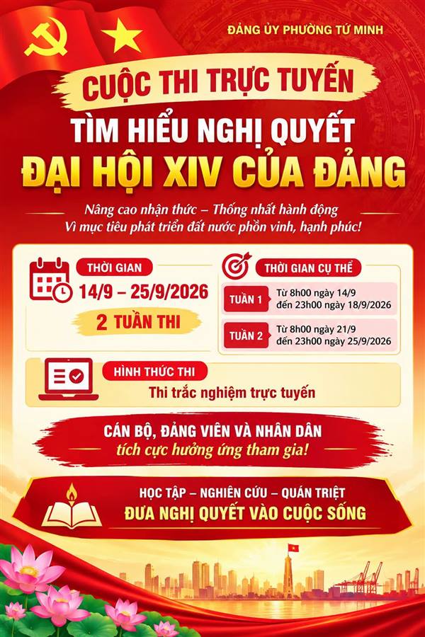 Phường Tứ Minh triển khai cuộc thi trực tuyến tìm hiểu Nghị quyết Đại hội XIV của Đảng