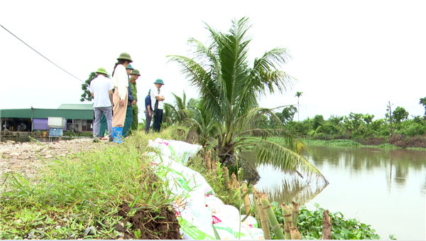 Ban chỉ huy PCTT TKCN&PTDS xã Tuệ Tĩnh kiểm tra công tác ứng phó với bão số 9