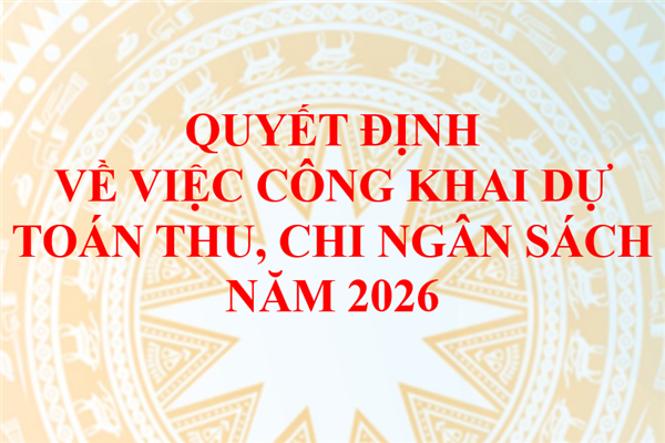 Quyết định về việc công khai dự toán thu, chi ngân sách năm 2026 được HĐND xã Tuệ Tĩnh phê duyệt