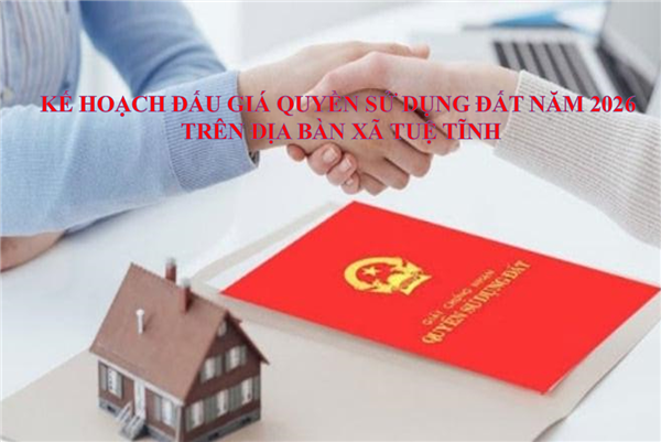 Kế hoạch  đấu giá quyền sử dụng đất năm 2026 trên địa bàn xã Tuệ Tĩnh