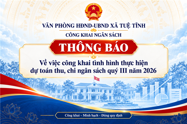 Công khai tình hình thực hiện dự toán thu, chi ngân sách Quý III năm 2026