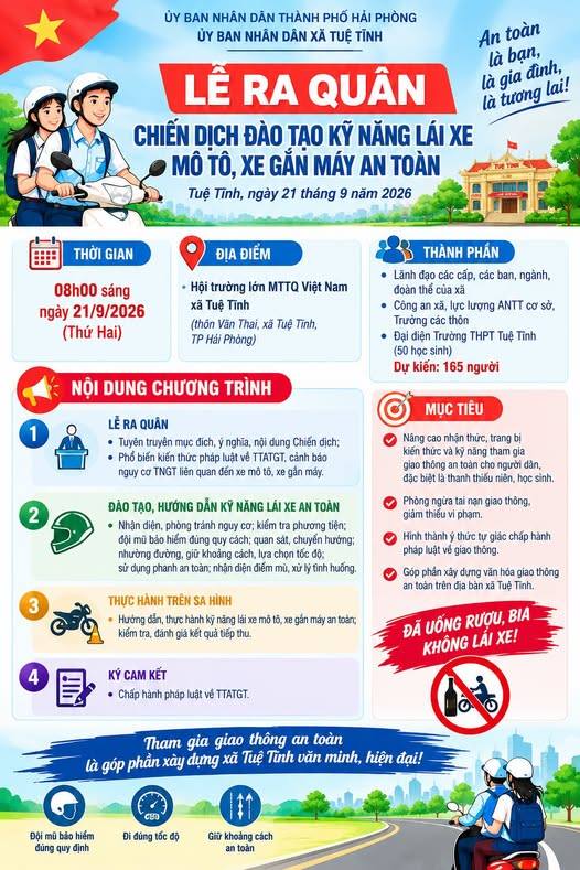 LỄ RA QUÂN “CHIẾN DỊCH ĐÀO TẠO KỸ NĂNG LÁI XE MÔ TÔ, XE GẮN MÁY AN TOÀN”