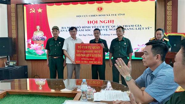 Hội Cựu chiến binh xã Tuệ Tĩnh ra mắt Tổ tự quản CCB tham gia quản lý, chăm sóc, bảo vệ nghĩa trang liệt sĩ