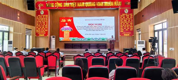 Xã Tuệ Tĩnh đánh giá tiến độ thực hiện công tác đo đạc, lập bản đồ địa chính.
