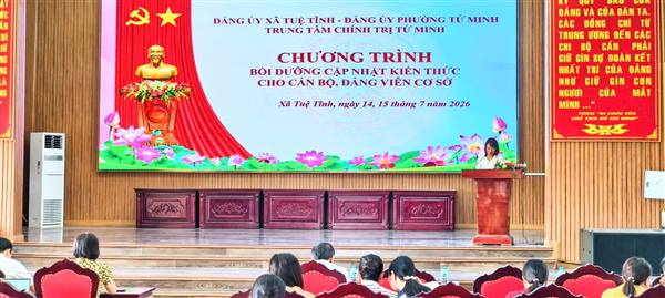 Xã Tuệ Tĩnh khai mạc lớp bồi dưỡng cập nhật kiến thức cho cán bộ, đảng viên cơ sở năm 2026