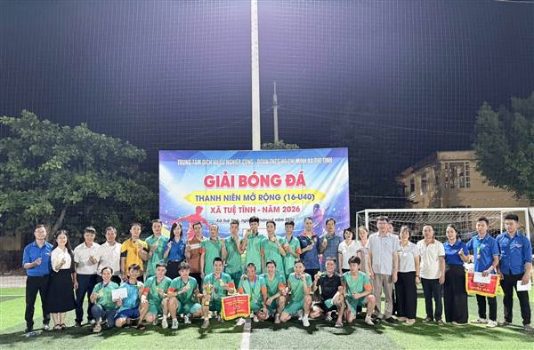 Đan Tràng đăng quang Giải bóng đá thanh niên xã Tuệ Tĩnh hè 2026