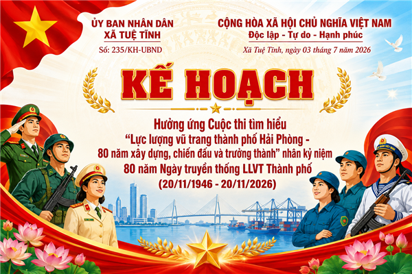 Kế hoạch 235/KH-UBND, Hưởng ứng Cuộc thi tìm hiểu “Lực lượng vũ trang thành phố Hải Phòng - 80 năm xây dựng, chiến đấu và trưởng thành” nhân kỷ niệm 80 năm Ngày truyền thống LLVT Thành phố (20/11/1946 - 20/11/2026)