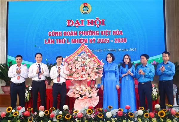 PHƯỜNG VIỆT HÒA TỔ CHỨC THÀNH CÔNG ĐẠI HỘI CÔNG ĐOÀN LẦN THỨ I NHIỆM KỲ 2025 - 2030