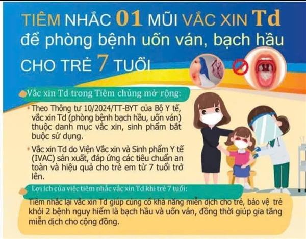 Phường Việt Hòa xây dựng kế hoạch triển khai tiêm vắc xin Uốn ván - Bạch hầu giảm liều trên địa bàn năm 2025
