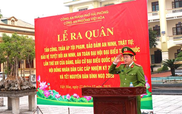 Công an phường Việt Hòa ra quân cao điểm tấn công trấn áp tội phạm