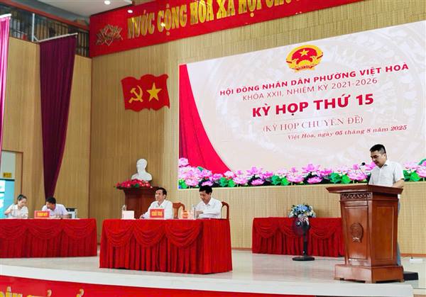 HĐND Phường Việt Hòa khóa XXII nhiệm kỳ 2021-2026 tổ chức Kỳ họp thứ 15 (Kỳ họp chuyên đề) 