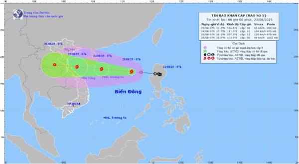 UBND phường Việt Hòa thông báo về  việc phòng chống cơn bão số 5 năm 2025