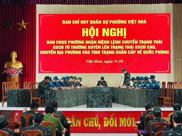 PHƯỜNG VIỆT HÒA KHAI MẠC DIỄN TẬP CHIẾN ĐẤU PHÒNG THỦ NĂM 2026
