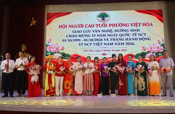 PHƯỜNG VIỆT HÒA TỔ CHỨC GIAO LƯU VĂN NGHỆ, DƯỠNG SINH CHÀO MỪNG NGÀY QUỐC TẾ NGƯỜI CAO TUỔI