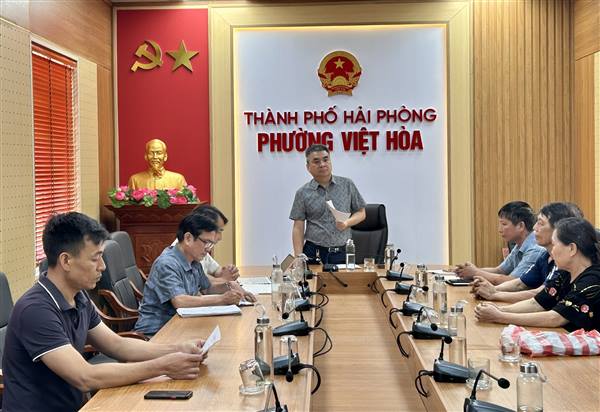 UBND phường Việt Hòa họp với các hộ dân về công tác giải phóng mặt bằng Dự án Đầu tư xây dựng khu đô thị Việt Hòa – Thanh Bình 