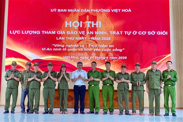 Phường Việt Hòa đã tổ chức Hội thi “Lực lượng tham gia bảo vệ an ninh, trật tự ở cơ sở giỏi” lần thứ nhất năm 2026 