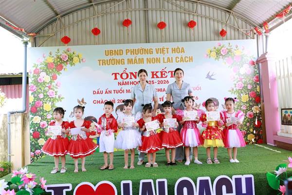 Trường Mầm non Lai Cách phường Việt Hòa tổng kết năm học và chia tay trẻ 5 tuổi