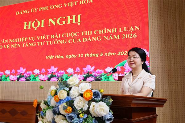 Ban Công tác 35 Đảng ủy phường Việt Hòa tổ chức Hội nghị tập huấn nghiệp vụ viết bài tham gia Cuộc thi chính luận về bảo vệ nền tảng tư tưởng của Đảng