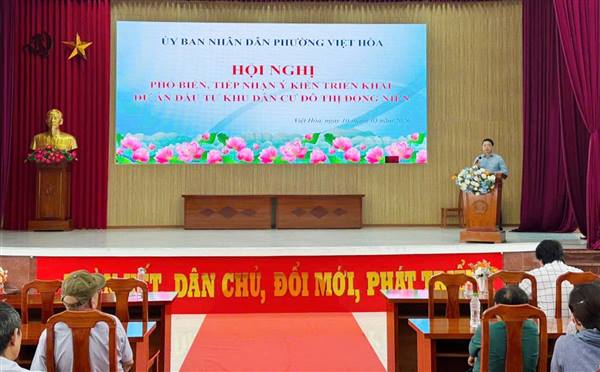 Phường Việt Hòa: Tổ chức hội nghị phổ biến và tiếp nhận ý kiến nhân dân về dự án Khu dân cư đô thị Đồng Niên