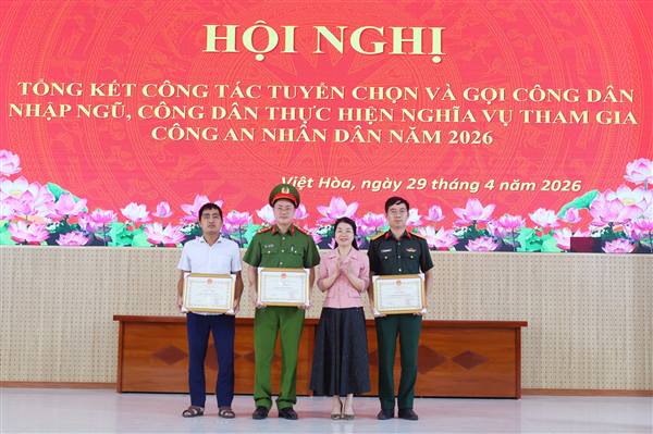 Hội đồng Nghĩa vụ quân sự phường Việt Hòa tổ chức Hội nghị tổng kết công tác tuyển chọn và gọi công dân nhập ngũ, công dân thực hiện nghĩa vụ tham gia Công an nhân dân năm 2026