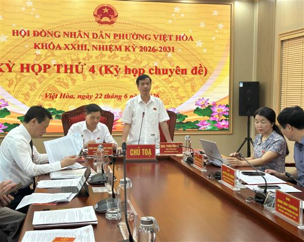 Kỳ họp thứ 4- kỳ họp chuyên đề HĐND phường Việt Hoà khóa XXIII, nhiệm kỳ 2026-2031