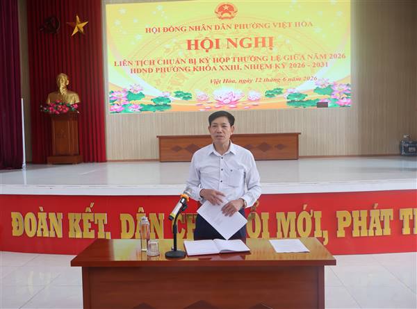 Hội nghị liên tịch thống nhất nội dung chuẩn bị Kỳ họp thường lệ giữa năm HĐND phường Việt Hòa khóa XXIII, nhiệm kỳ 2026-2031