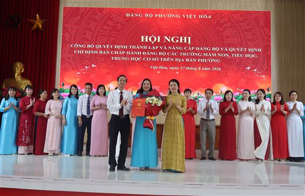 ĐẢNG ỦY PHƯỜNG VIỆT HÒA CÔNG BỐ QUYẾT ĐỊNH THÀNH LẬP CÁC ĐẢNG BỘ TRƯỜNG HỌC 