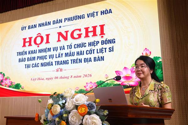 Phường Việt Hòa triển khai nhiệm vụ và tổ chức hiệp đồng bảo đảm phục vụ công tác lấy mẫu hài cốt liệt sĩ tại các nghĩa trang trên địa bàn