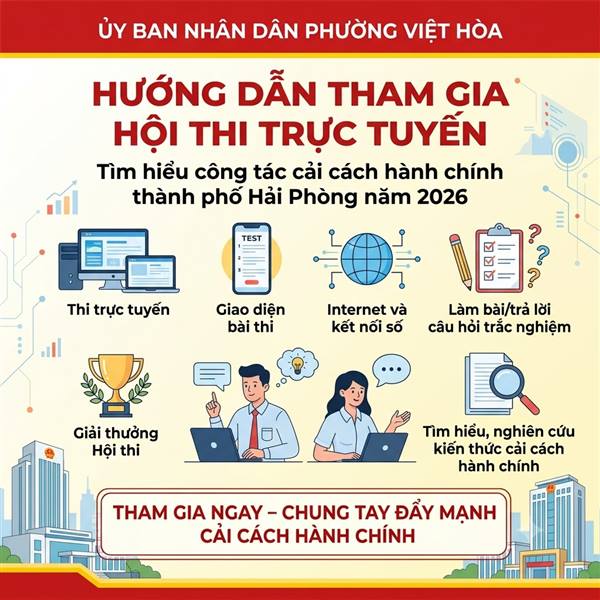Hướng dẫn tham gia hội thi thi trực tuyến tìm hiểu Cải cách hành chính Hải Phòng năm 2026