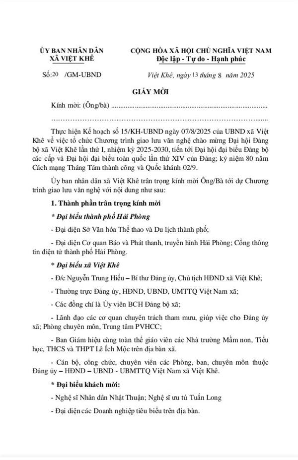 TỐI NAY - SỰ KIỆN VĂN NGHỆ ĐẶC SẮC TẠI VIỆT KHÊ 