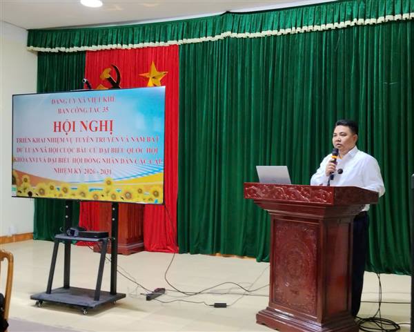 BAN CÔNG TÁC 35 ĐẢNG ỦY XÃ VIỆT KHÊ TỔ CHỨC HỘI NGHỊ TUYÊN TRUYỀN VÀ NẮM BẮT DƯ LUẬN XÃ HỘI VỀ CUỘC BẦU CỬ ĐẠI BIỂU QUỐC HỘI VÀ ĐẠI BIỂU HĐND CÁC CẤP NHIỆM KỲ 2026 - 2031