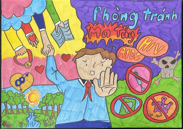 BÀI DỰ THI VẼ TRANH
“Thanh thiếu nhi Việt Khê nói không với ma túy”
