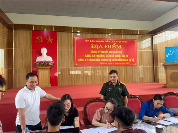 XÃ VIỆT KHÊ TỔ CHỨC ĐĂNG KÝ NGHĨA VỤ QUÂN SỰ TUỔI 17 NĂM 2026