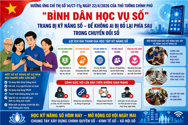 HƯỞNG ỨNG PHONG TRÀO “BÌNH DÂN HỌC VỤ SỐ” – TRANG BỊ KỸ NĂNG SỐ CHO MỌI NGƯỜI DÂN