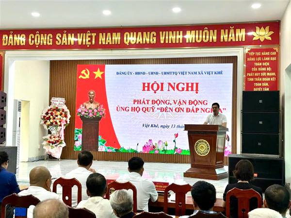 XÃ VIỆT KHÊ PHÁT ĐỘNG VẬN ĐỘNG ỦNG HỘ QUỸ "ĐỀN ƠN ĐÁP NGHĨA" NĂM 2026