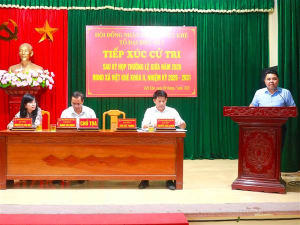 HĐND XÃ VIỆT KHÊ KHÓA II, NHIỆM KỲ 2026-2031, TIẾP XÚC CỬ TRI SAU KỲ HỌP THƯỜNG LỆ GIỮA NĂM 2026