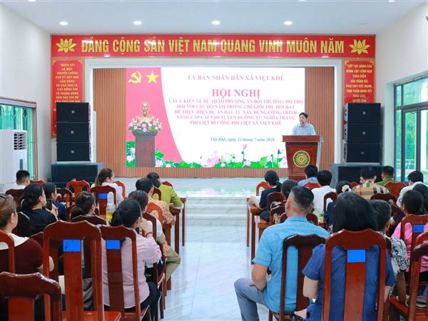 UBND xã Việt Khê tổ chức Hội nghị lấy ý kiến về dự thảo phương án bồi thường, hỗ trợ thực hiện Dự án nâng cấp, cải tạo tuyến đường từ Nghĩa trang Phi Liệt đi cống Phi Liệt