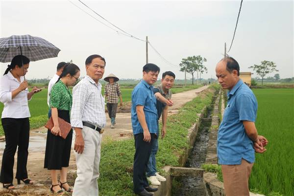 ĐOÀN KHẢO SÁT BAN KINH TẾ - NGÂN SÁCH HĐND XÃ KHẢO SÁT THỰC TRẠNG HỆ THỐNG THỦY LỢI NỘI ĐỒNG