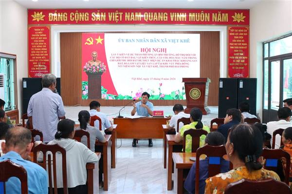 XÃ VIỆT KHÊ TỔ CHỨC HỘI NGHỊ LẤY Ý KIẾN VỀ DỰ THẢO PHƯƠNG ÁN BỒI THƯỜNG, HỖ TRỢ THỰC HIỆN DỰ ÁN KHAI THÁC KHOÁNG SẢN TẠI KHU VỰC PHÍA ĐÔNG NÚI NIÊM SƠN NỘI