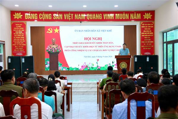 XÃ VIỆT KHÊ TRIỂN KHAI KHÁM SỨC KHỎE TOÀN DÂN, CẬP NHẬT SỔ SỨC KHỎE ĐIỆN TỬ TRÊN ỨNG DỤNG VNEID