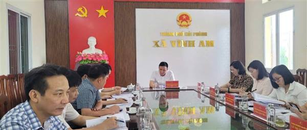 Chiều ngày 10/8 tại Ủy ban nhân dân xã Vĩnh Am Tổ công tác số 06 theo Quyết định số 81-QĐ/TU, ngày 09/7/2025 của Ban Thường vụ Thành ủy về làm việc với Đảng bộ xã Vĩnh Am, nghe báo cáo công tác chuẩn bị tổ chức Đại hội Đảng bộ xã nhiệm kỳ 2025-2030.
 Dự và chỉ đạo hội nghị có:
- Đồng chí Đào Trọng Đức, Ủy viên Ban Thường vụ Thành ủy, Chánh Văn phòng Thành ủy, Tổ trưởng;
