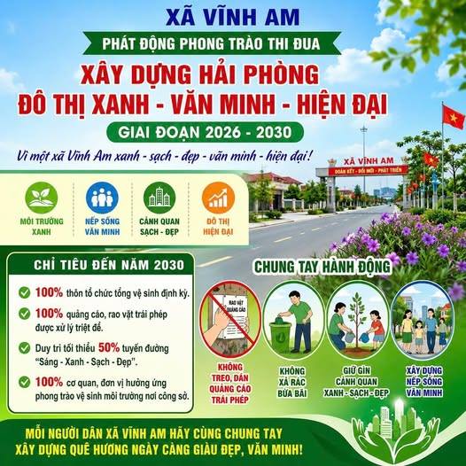 XÃ VĨNH AM PHÁT ĐỘNG PHONG TRÀO THI ĐUA
“XÂY DỰNG HẢI PHÒNG – ĐÔ THỊ XANH, VĂN MINH, HIỆN ĐẠI
