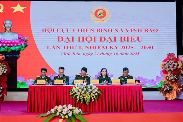 HỘI CỰU CHIẾN BINH XÃ VĨNH BẢO TỔ CHỨC THÀNH CÔNG ĐẠI HỘI ĐẠI BIỂU HỘI CỰU CHIẾN BINH LẦN THỨ I, NHIỆM KỲ 2025 - 2030