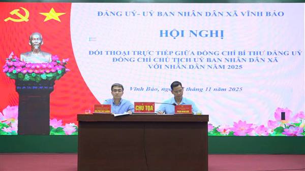 ĐẢNG ỦY, UBND XÃ VĨNH BẢO TỔ CHỨC HỘI NGHỊ ĐỐI THOẠI TRỰC TIẾP VỚI NHÂN DÂN NĂM 2025